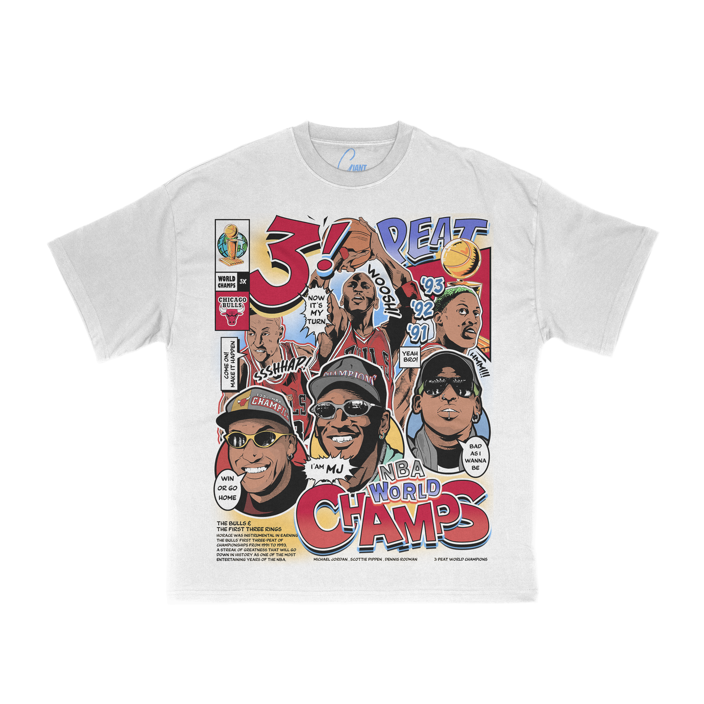 Chicago Bulls 3 PEAT TEE