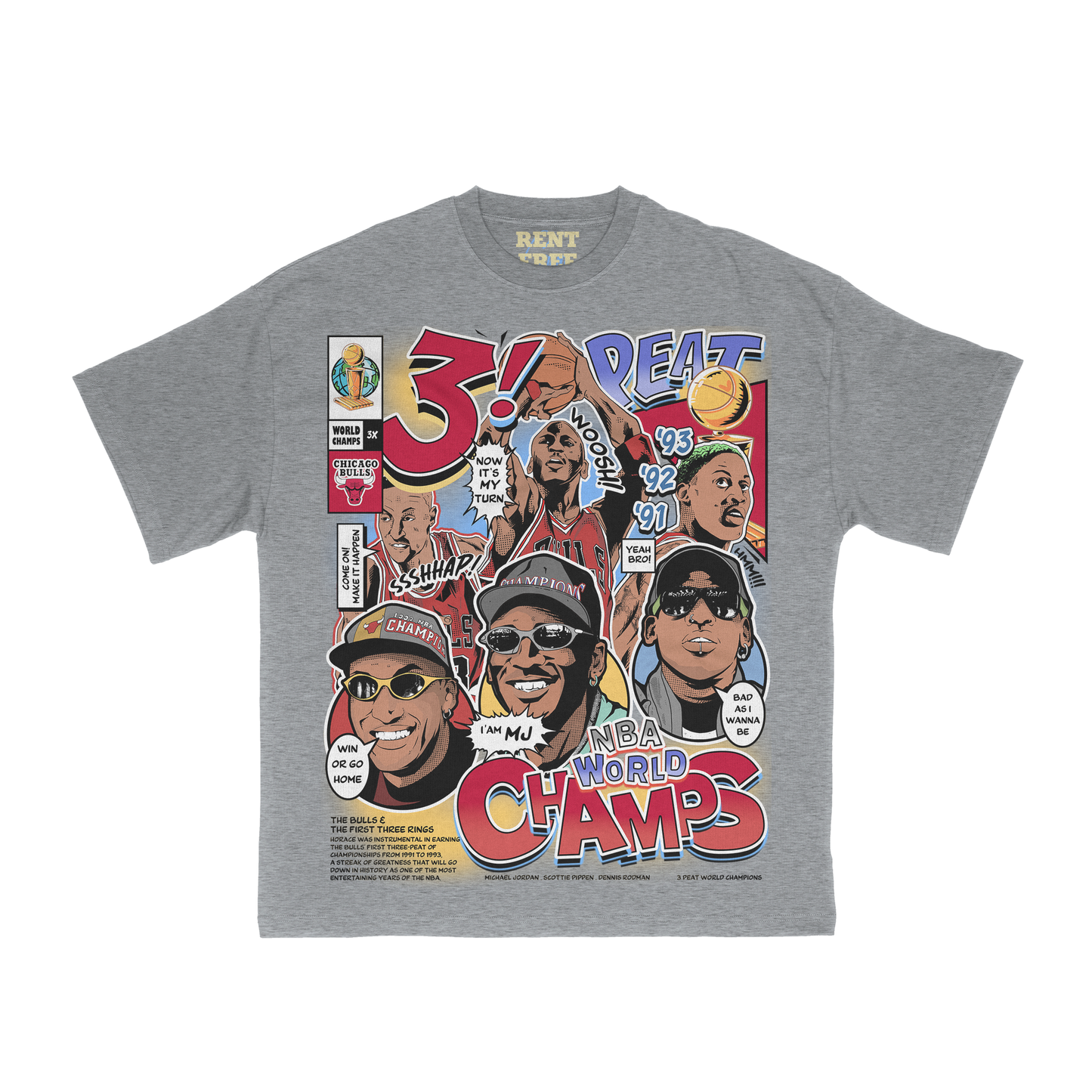 Chicago Bulls 3 PEAT TEE